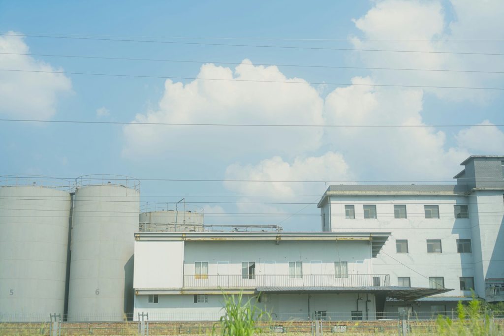 A building with a fence in front of it